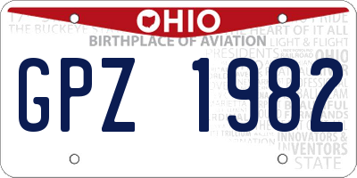 OH license plate GPZ1982