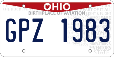 OH license plate GPZ1983