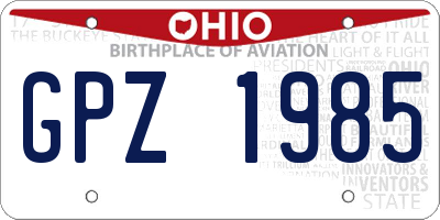 OH license plate GPZ1985