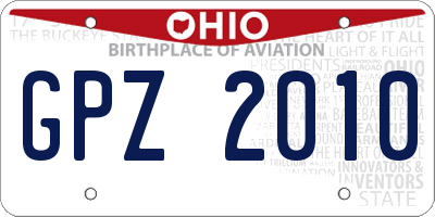 OH license plate GPZ2010