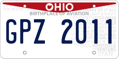 OH license plate GPZ2011