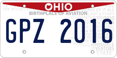 OH license plate GPZ2016