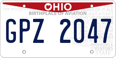 OH license plate GPZ2047