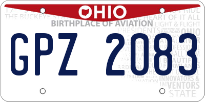 OH license plate GPZ2083