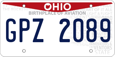 OH license plate GPZ2089