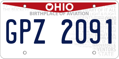 OH license plate GPZ2091