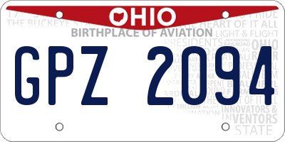 OH license plate GPZ2094