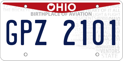 OH license plate GPZ2101