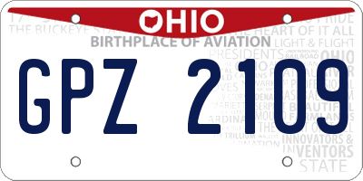 OH license plate GPZ2109