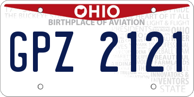 OH license plate GPZ2121