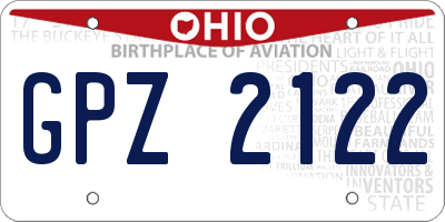 OH license plate GPZ2122
