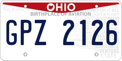OH license plate GPZ2126
