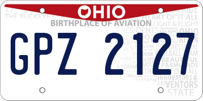 OH license plate GPZ2127