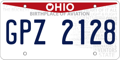 OH license plate GPZ2128