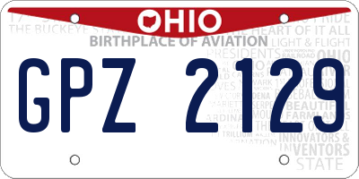 OH license plate GPZ2129