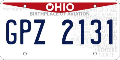 OH license plate GPZ2131