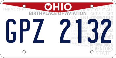 OH license plate GPZ2132