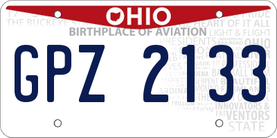 OH license plate GPZ2133