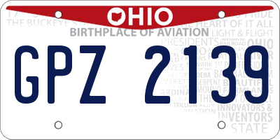 OH license plate GPZ2139
