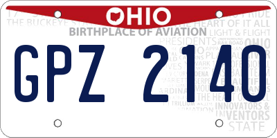 OH license plate GPZ2140
