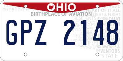 OH license plate GPZ2148
