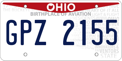 OH license plate GPZ2155
