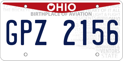 OH license plate GPZ2156