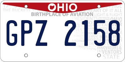 OH license plate GPZ2158