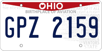 OH license plate GPZ2159