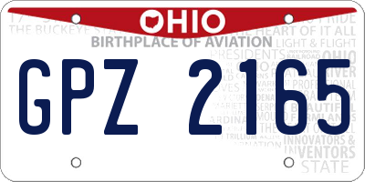 OH license plate GPZ2165