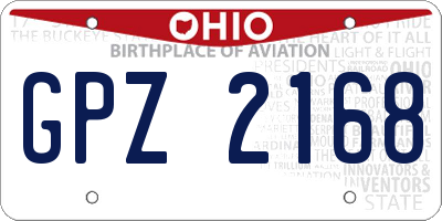 OH license plate GPZ2168