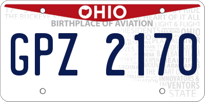 OH license plate GPZ2170
