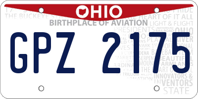 OH license plate GPZ2175