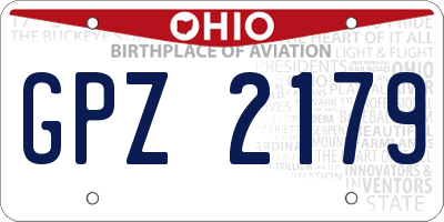 OH license plate GPZ2179