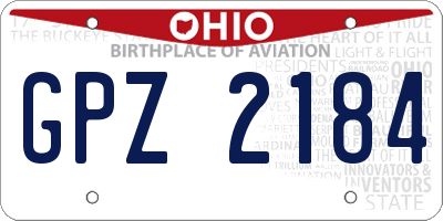 OH license plate GPZ2184