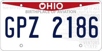 OH license plate GPZ2186
