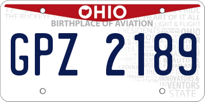 OH license plate GPZ2189
