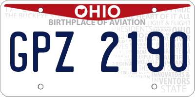 OH license plate GPZ2190