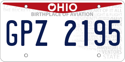 OH license plate GPZ2195