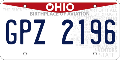 OH license plate GPZ2196