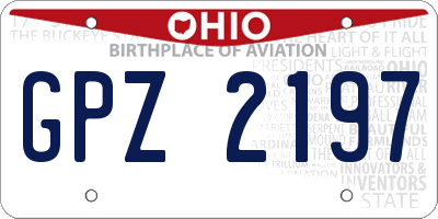 OH license plate GPZ2197