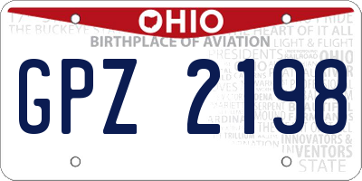 OH license plate GPZ2198