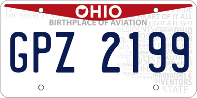 OH license plate GPZ2199