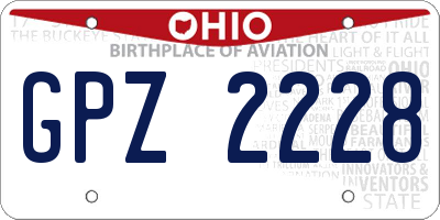 OH license plate GPZ2228