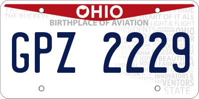 OH license plate GPZ2229