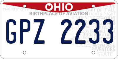 OH license plate GPZ2233