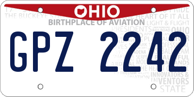 OH license plate GPZ2242