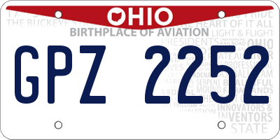OH license plate GPZ2252