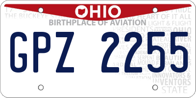 OH license plate GPZ2255