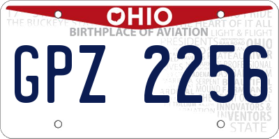 OH license plate GPZ2256